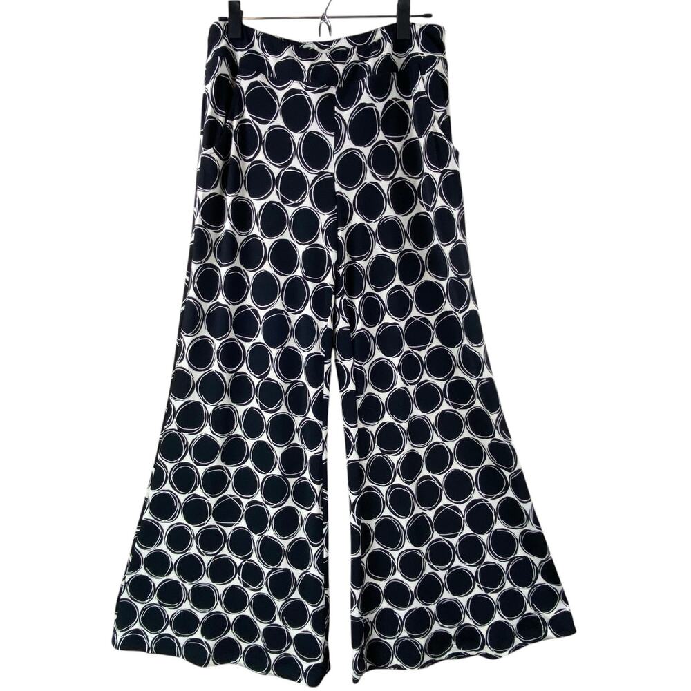 Joseph Ribkoff Wide Leg Pants Size 10 Black White Art To Wear Flowy Boho